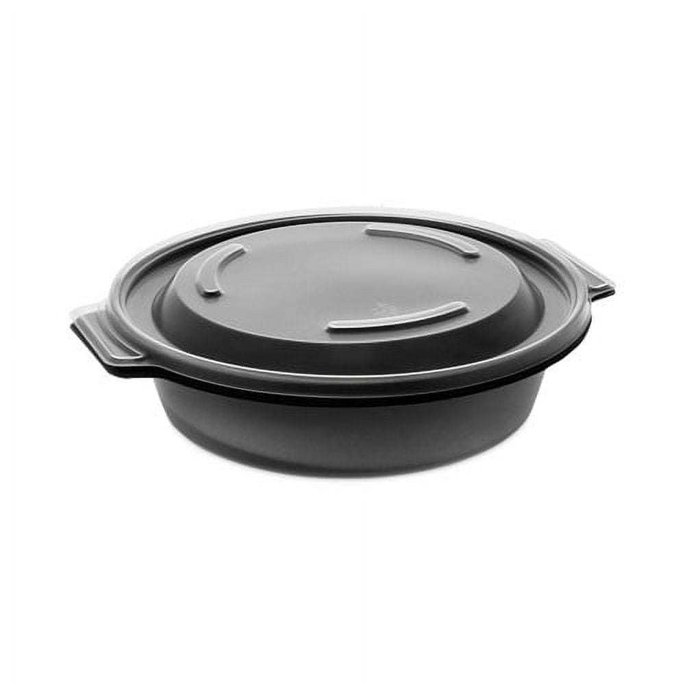 Earthchoice Mealmaster Container With Lid, 16 Oz, 7 X 7 X 1.8, Black