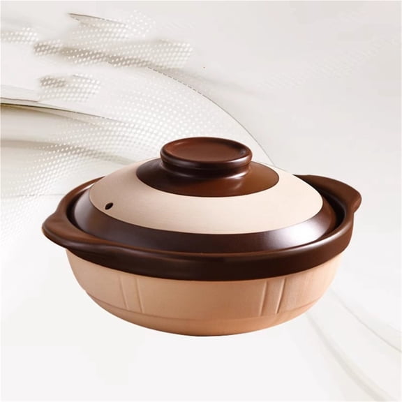 Earthen Clay Casserole Pot for Home Use, High Temperature Resistant Ceramic Stew Pot, Perfect for Clay Pot Rice & Soup Cooking, Suitable for Gas Stove 3L
