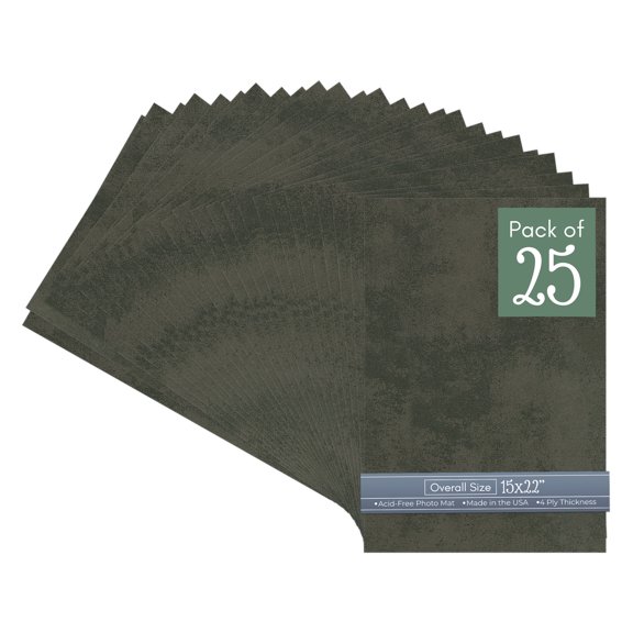 Earthen Gray 15x22 Uncut Art Mat Board - No Opening - 25 Mats