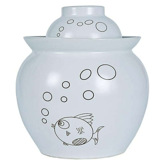 Earthen Pot Kimchi Jar Pickle Maker Container Onggi Jar Ceramic Bean Pot Fermenting Lids Chinese Pickle Jar Pickling Jars Sauerkraut Jar Seal
