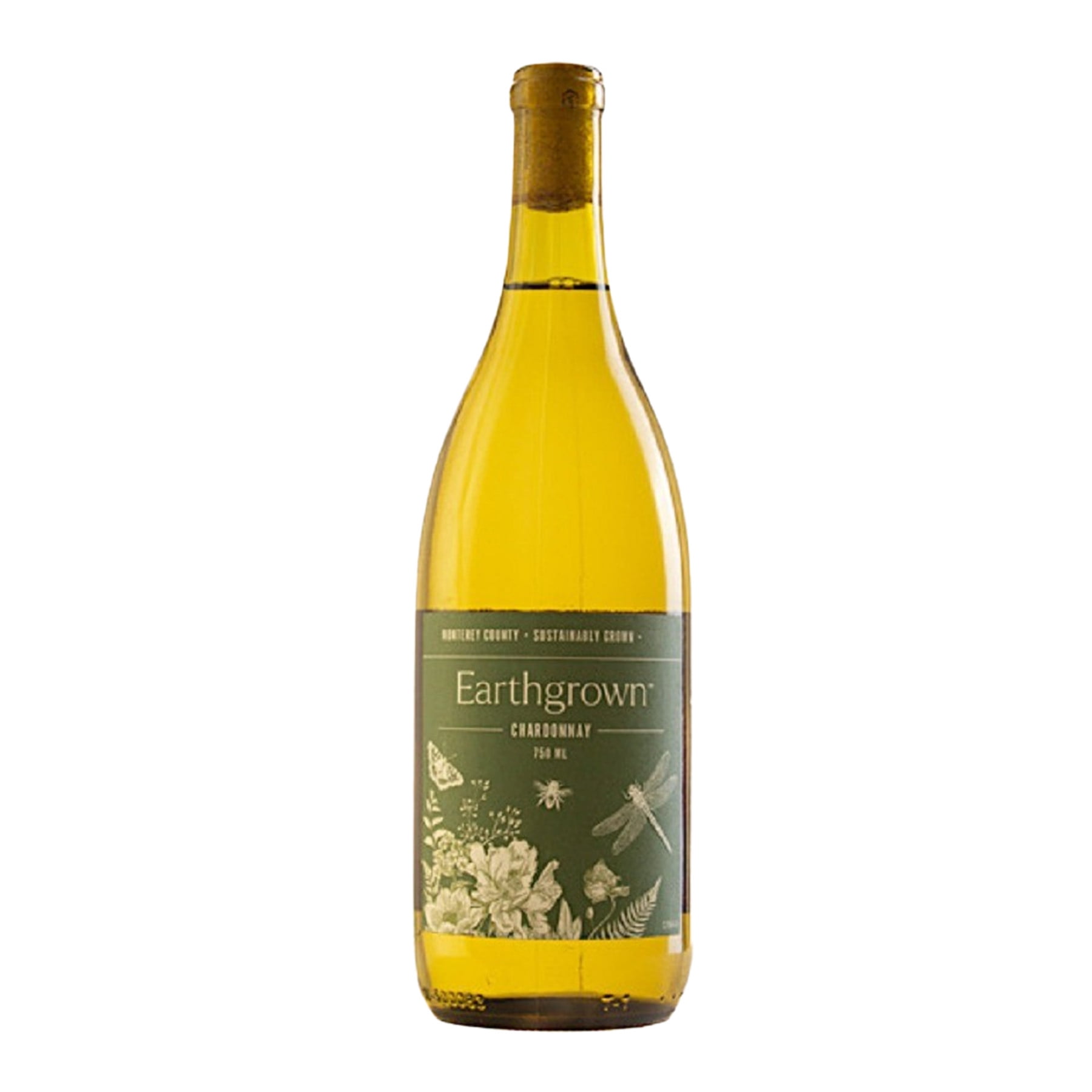 Earthgrown Chardonnay California White Wine, 750 ml Bottle, 14% ABV