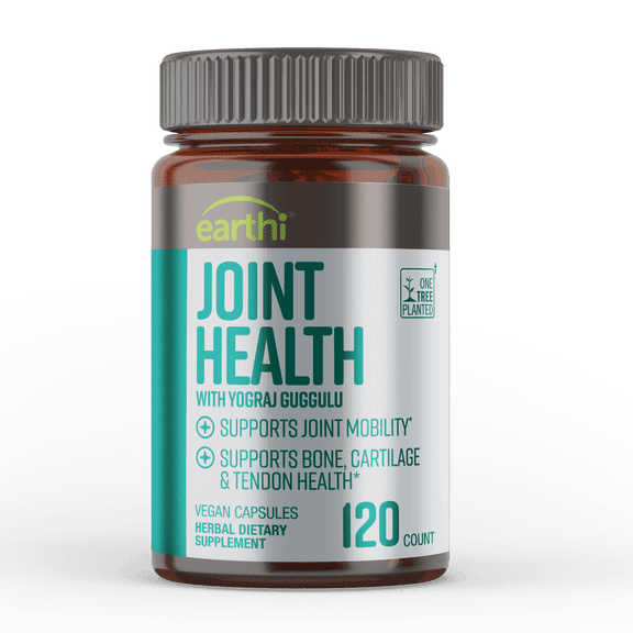 Earthi Joint Health Herbal Dietary Supplement with Yograj Guggulu, Vegan & Gluten-Free, 120 Capsules
