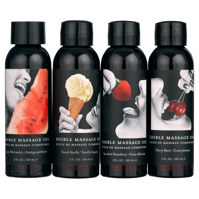 Earthly Body Sweet Scented Sensual Massage Oil, 2oz Variety Pack for