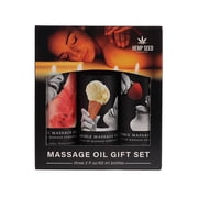 Earthly Body Edible Massage Oil Gift Set - 2 oz Watermelon, Strawberry & Vanilla