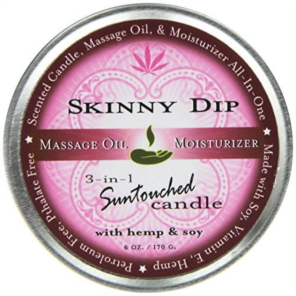 Earthly Body Round Massage Candle Skinny Dip 6 8 Ounces Tin