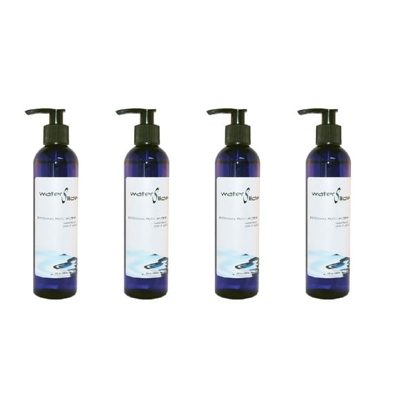 Earthly Body Water Slide personal lubricant 8 oz, 4 pack, water based formula for sensitive skin