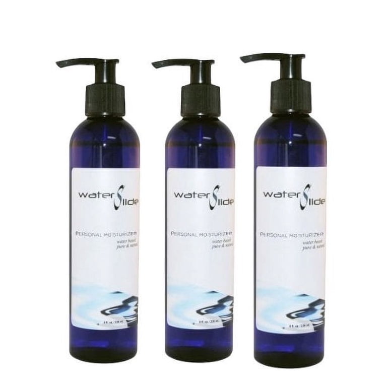 Earthly Body Water Slide Personal Lubricant 8oz Bottle 3 Pack, Water-Based  Lubricant for Sensitive Skin