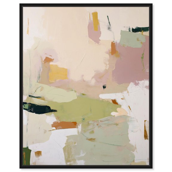 Earthly Delight Green Canvas Print Neutral Boho Art by Art Remedy, Black Frame, 16 x 20