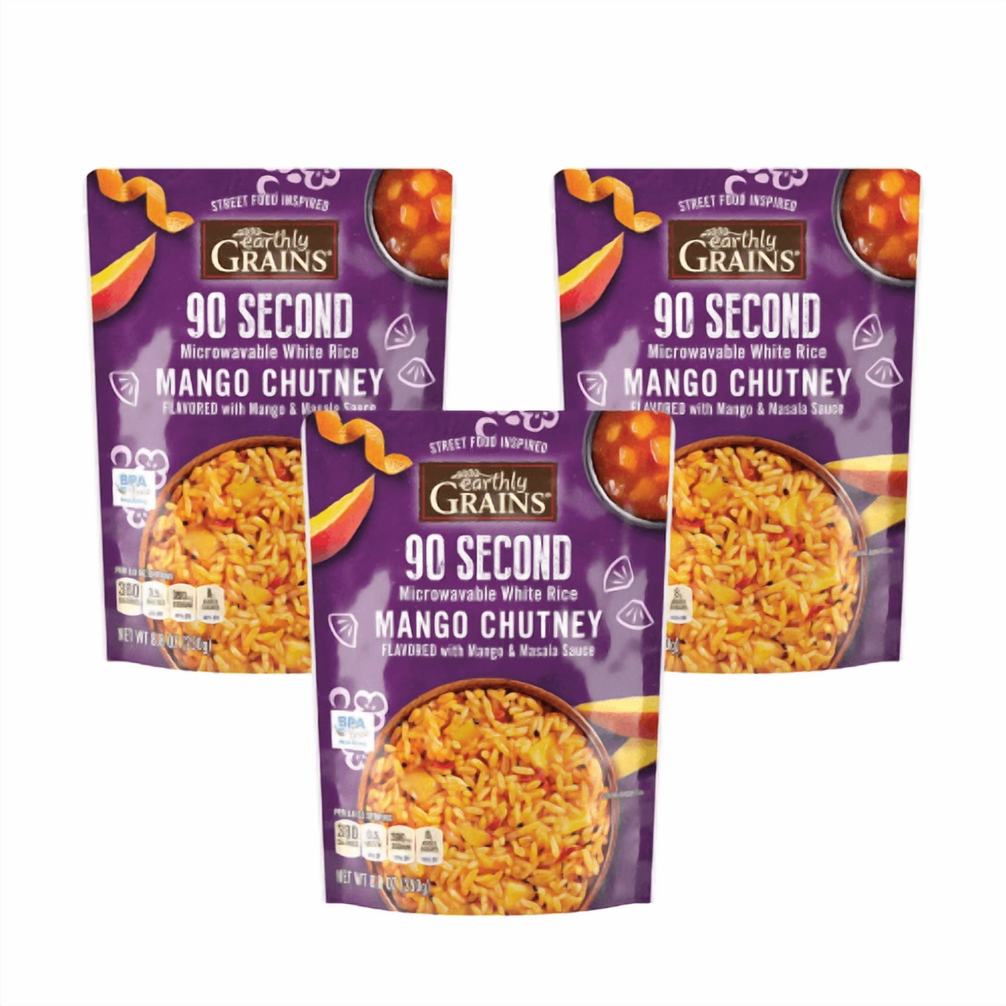 Earthly Grains 90 Second White Rice, 3 pcs
