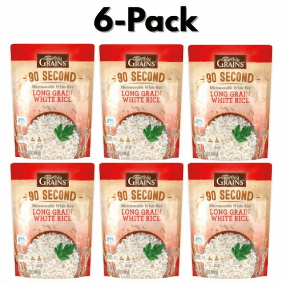 Earthly Grains 90 Second White Rice, 6 pcs,8.8oz