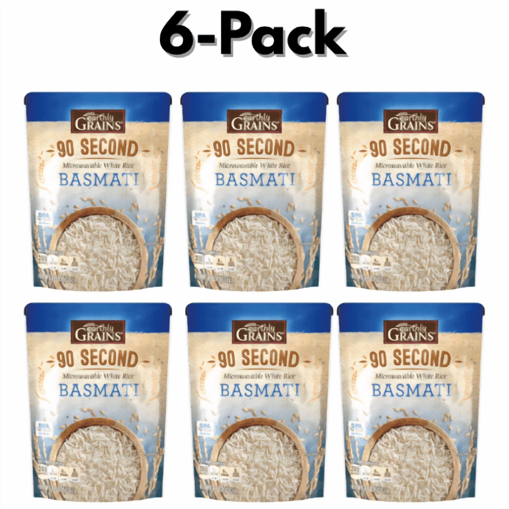 Earthly Grains Basmati Ready to Serve Rice, 8.8 oz ,6-Pack
