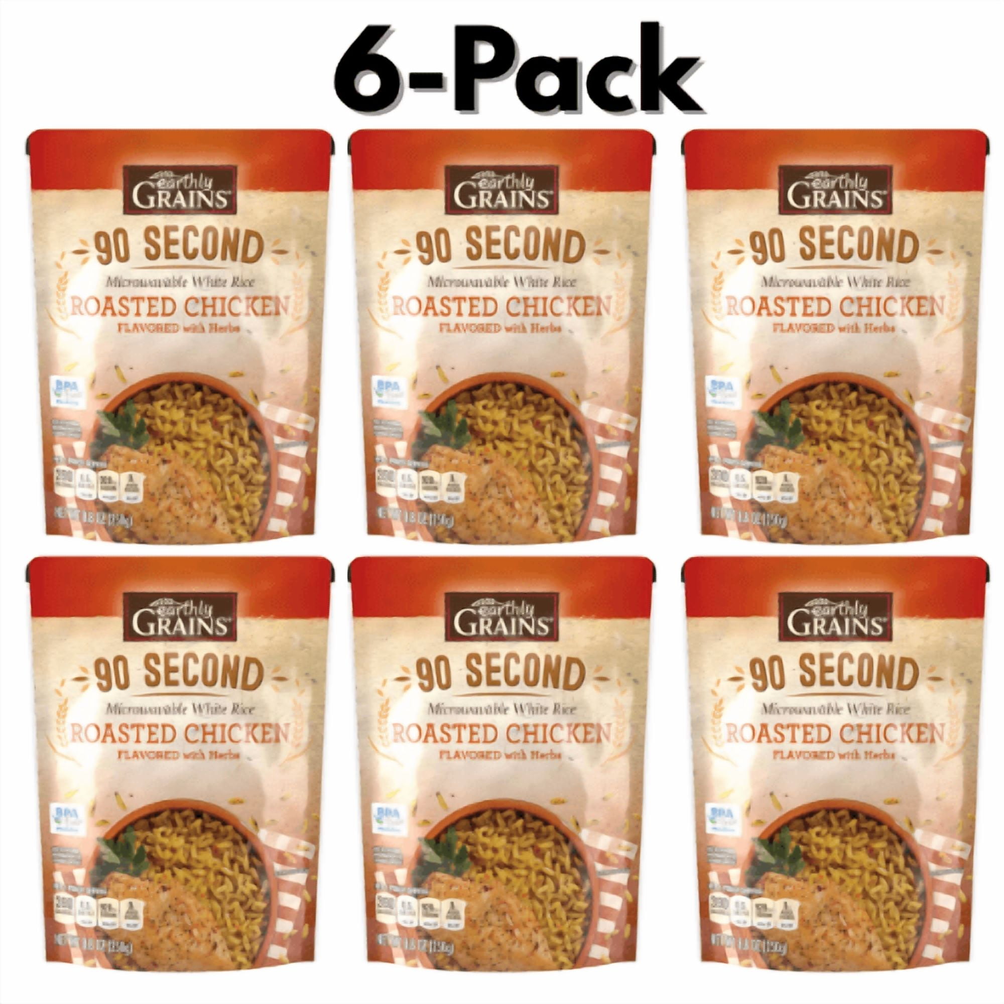 Earthly Grains Roasted Chicken Ready to Serve Rice, 8.8 oz,6-Pack