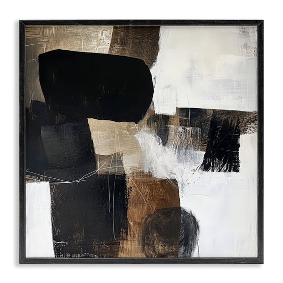 Stupell Industries Earthly Hues Abstract Design Black Framed Giclee Art, design by Petal Prints Design