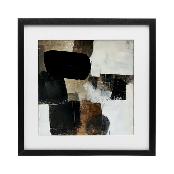 Stupell Industries Earthly Hues Abstract Design Black Framed Print Under Glass, design by Petal Prints Design