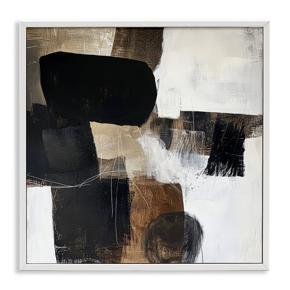 Stupell Industries Earthly Hues Abstract Design White Framed Giclee Art, design by Petal Prints Design