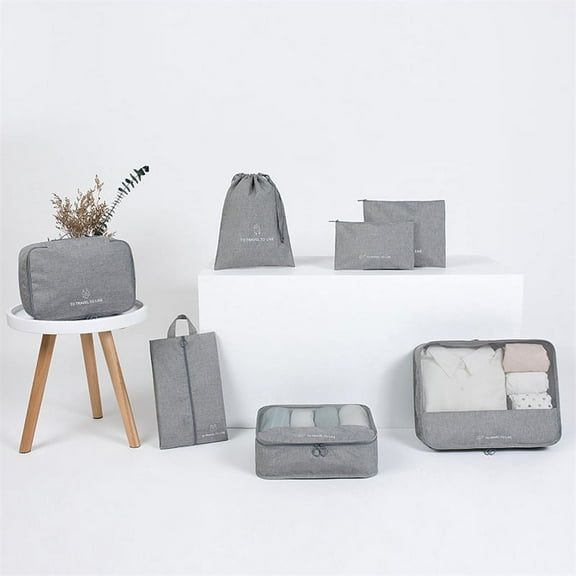 Earthly Wander Packs - 7-Piece Grey Packing Cubes