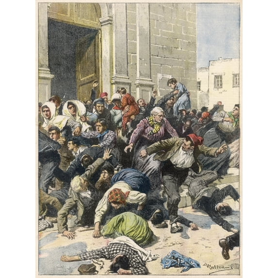 Earthquake Panic Sicily Poster Print By Mary Evans Picture Library (24 X 36)