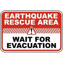 Earthquake Rescue Area Sign Fire/Exit Emergency Signs Shelter In Place Metal Tin 8 x 12 Inch for Home or Work