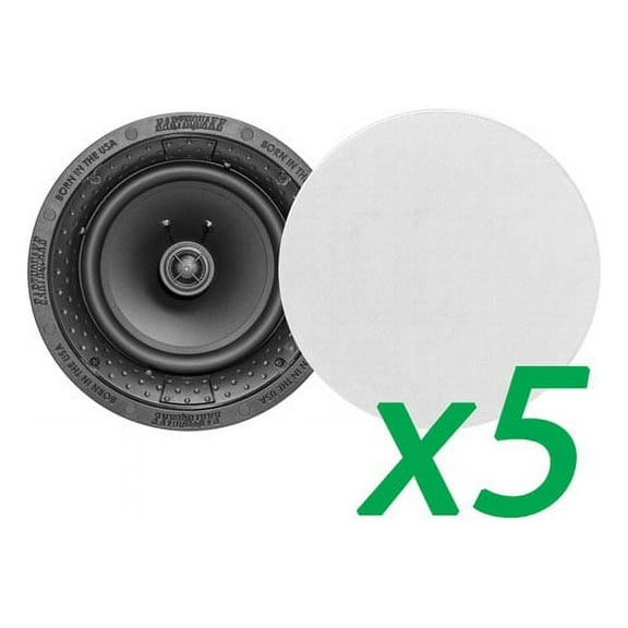 Earthquake Sound 5-Pairs R800 8" In Ceiling Speakers w/ Magnetic Paintable Grill