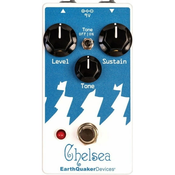 Earthquaker Chelsea Low End Fuzz Driver Pedal with Level, Tone, and Sustain Controls and 9-Volt DC Power Supply