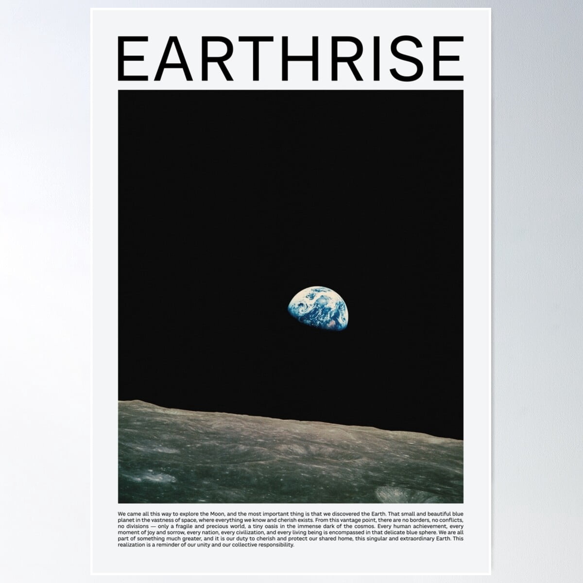 Earthrise Poster Wall Art, Modern Wall Decor For Living Room Bedroom ...