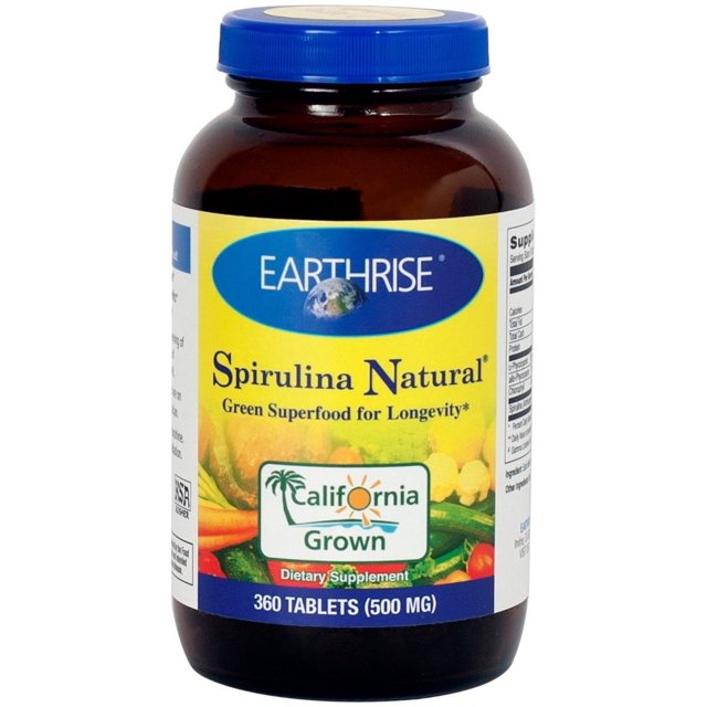 Earthrise Spirulina Natural, 360 Tablets 500mg