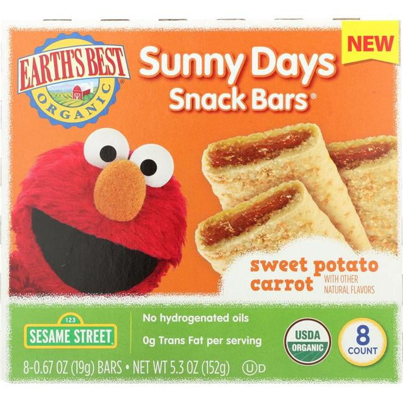 Earths Best 5.3 oz Sunny Days Sweet Potato & Carrot Snack Bar