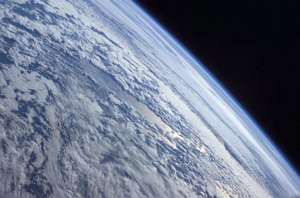 Earths horizon against the blackness of space Canvas Art - Stocktrek Images (34 x 23)