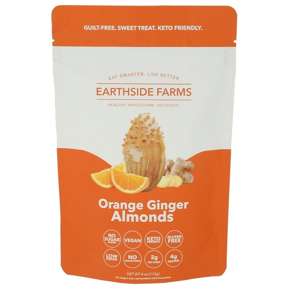Earthside Farms Almonds Orange Ginger 4 oz Pack of 10