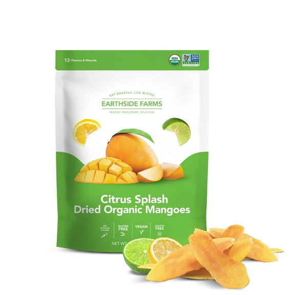 Earthside Farms Citrus Splash Dried Organic Mangoes, 6 Pack, 2.8oz