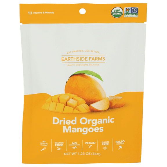 Earthside Farms Organic Dried Mangoes 1.23 oz (Pack of 10)