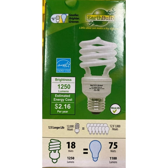 Earthtronics CF18351BT2E 18-watt Micro T2 Light Bulb