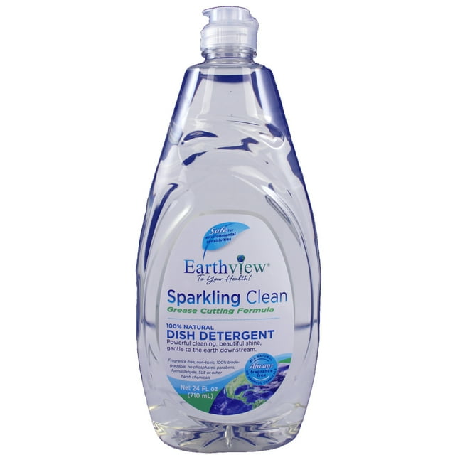 Earthview Dish Detergent, Fragrance Free 24 oz Designed for