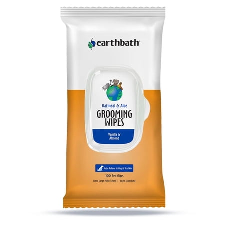 Earthwhile 41002336 Earthbath Dog Grooming Wipes Vanilla & Almond - 28 Count