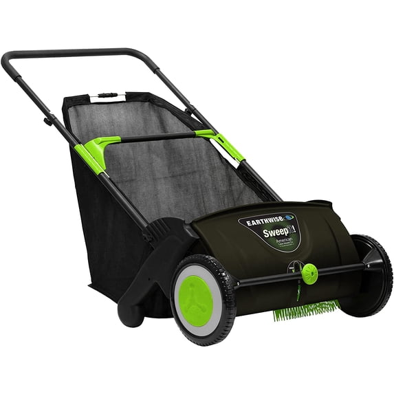 Earthwise LSW70021 21-Inch Leaf & Grass Push Lawn Sweeper, Width, Black
