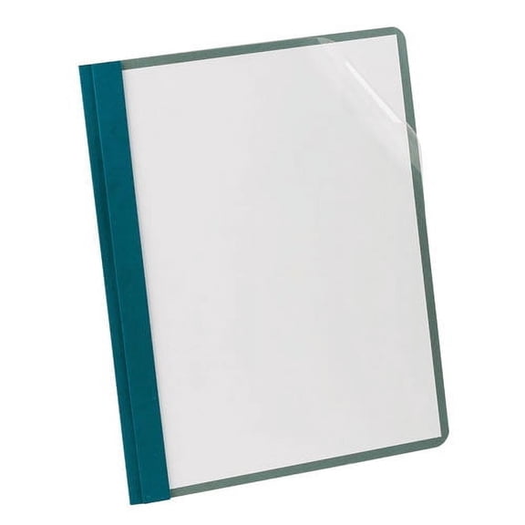 "Earthwise By Oxford 100% Recycled Clear Front Report Covers, 3-Prong Fastener, 0.5"" Capacity, 8.5 X 11, Clear/blue, 25/box | Bundle of 2 Boxes"