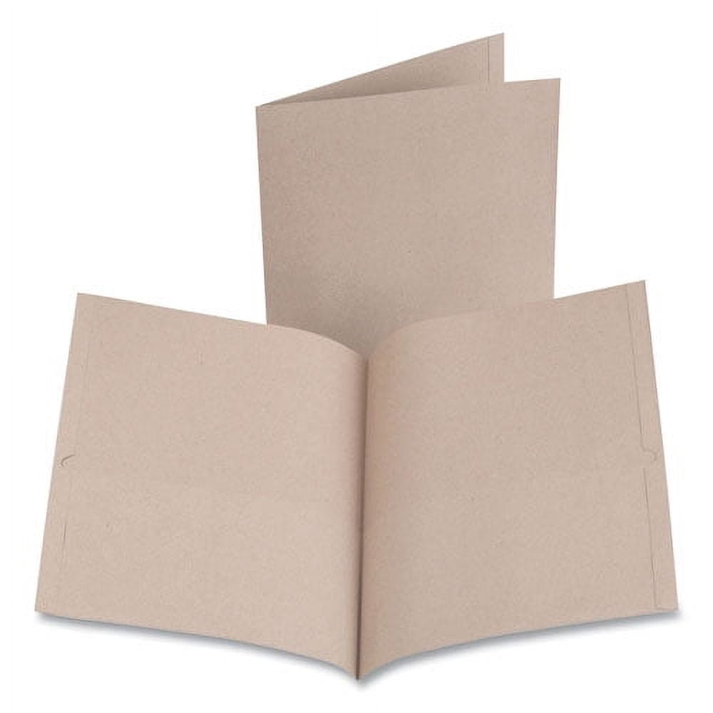 Earthwise By Oxford 100% Recycled Paper Twin-Pocket Portfolio, 100 Sheet Capacity, 11 X 8.5, Natural, 10/pack | Bundle of 10 Packs