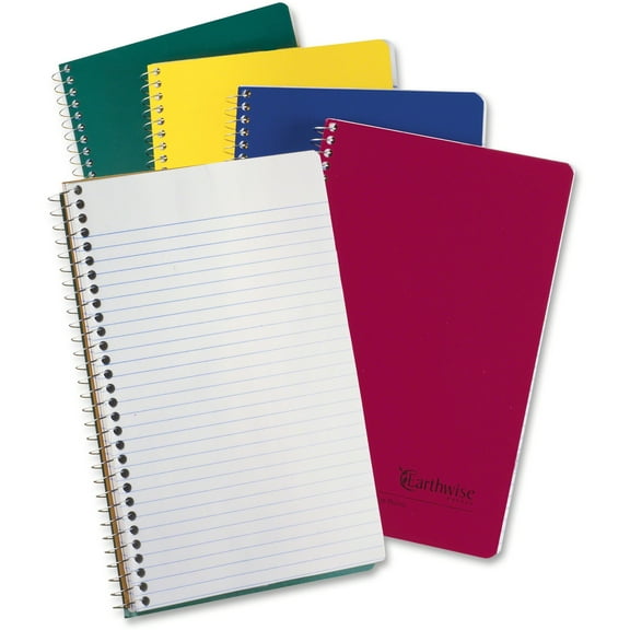 Earthwise By Oxford Recycled Small Notebooks, 3 Subject, Medium/college Rule, Randomly Assorted Covers, 9.5 X 6, 150 Sheets | Bundle of 5 Each