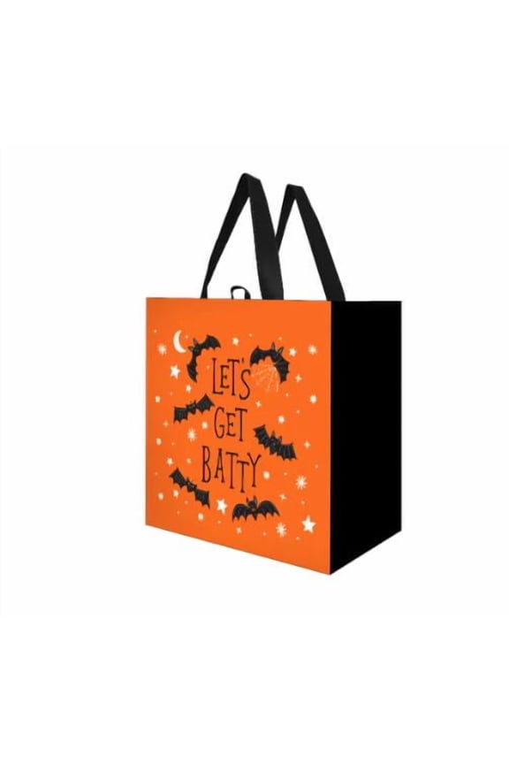 Halloween Let's Get Batty Reusable Storage Tote 14" x 8"