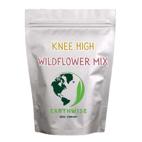 Earthwise Knee High Wildflower Meadow Blend, 1/2 lb Wildflower Seed Mix, Covers 500 sq ft, Pollinator & Bee-Friendly Flowers