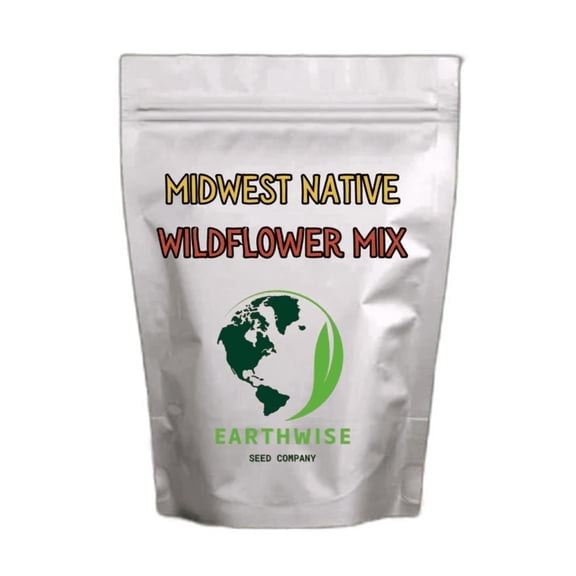 Earthwise Midwest Native Wildflower Seed Mix, 1/2 lb, Covers 500 Sq ft, Region-Specific Flowers for Pollinators & Meadowscaping