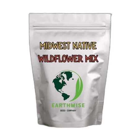 Earthwise Midwest Native Wildflower Seed Mix, 1/2 lb, Covers 500 Sq ft, Region-Specific Flowers for Pollinators & Meadowscaping