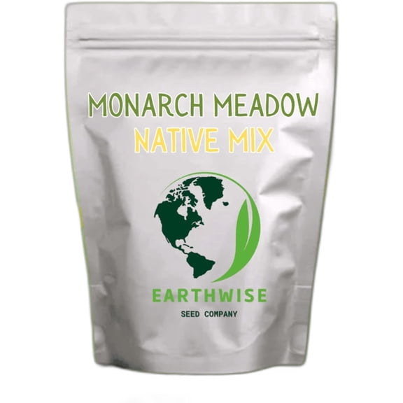 Earthwise Monarch Meadow Native Wildflower Seed Mix, Monarch Magnet, Pollinator Friendly, Colorful Blooms, Drought Tolerant, Organic, Chemical-Free, Pet Safe, Covers 2,400 Sq ft, 1 lb