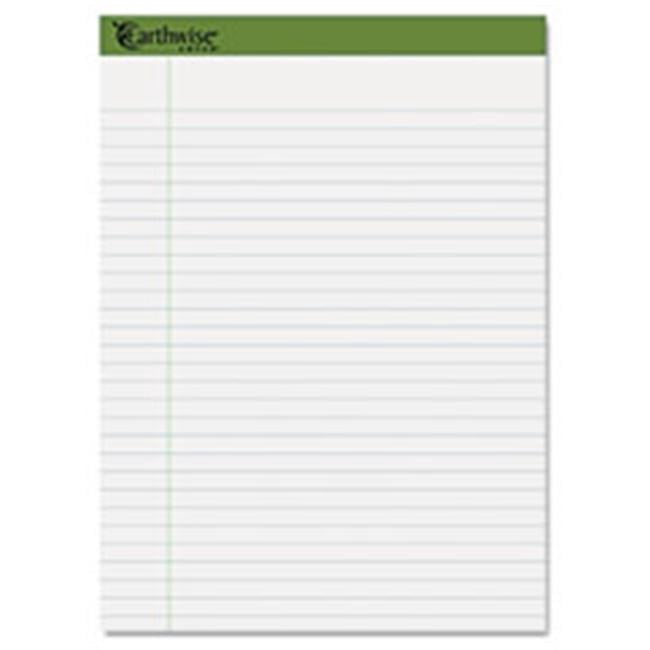 Earthwise Recycled 8.5 x 11.75 Writing Pad- White - 40 Sheets