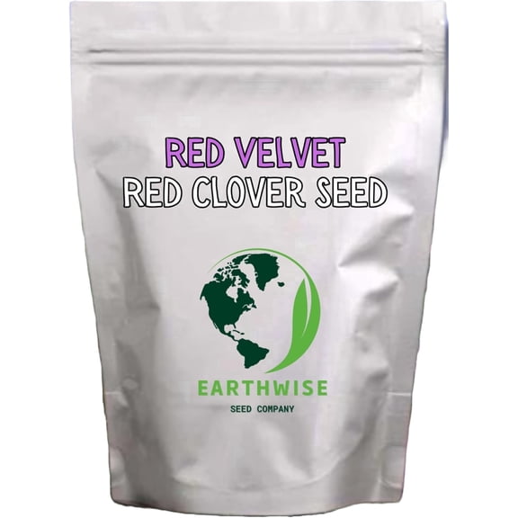 Earthwise Red Velvet Alternative Lawn Seed, Red Carpet Clover Seed, Low Growing Lawn Cover, Pollinator Friendly, Drought Tolerant, Organic, Chemical-Free, Covers 1,000 Sq ft, 1 lb
