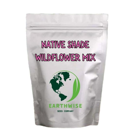 Earthwise Shady Native Wildflower Seed Mix, 1/2 lb, Pollinator-Friendly, Shade-Tolerant Wildflowers, 375 sq. ft.