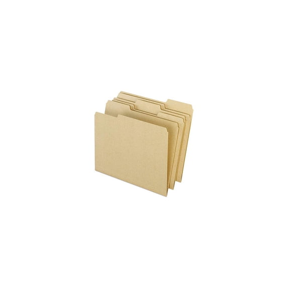 Pendaflex Earthwise 04342 Recycled File Folders, 1/3 Cut Top Tab, Letter, Natural, 100/Box