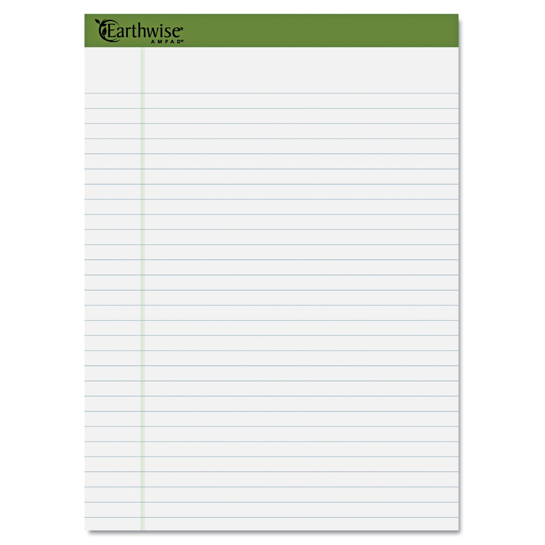 Earthwise by Ampad Recycled Writing Pad, 8 1/2 x 11 3/4, 40 Sheets/Pad, 4/Pack -TOP40102