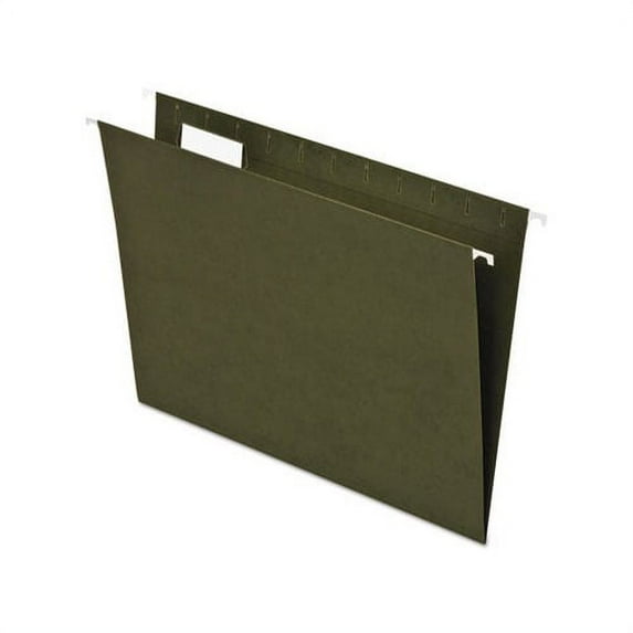Earthwise by Pendaflex 100% Recycled Colored Hanging File Folders Letter Size, 1/5-Cut Tab, Green, 25/Box