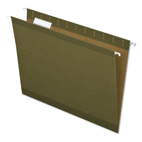 Earthwise by Pendaflex 100% Recycled Colored Hanging File Folders, Printable Inserts, Letter Size, 1/5-Cut Tabs, Green, 25/BX | Bundle of 10 Boxes